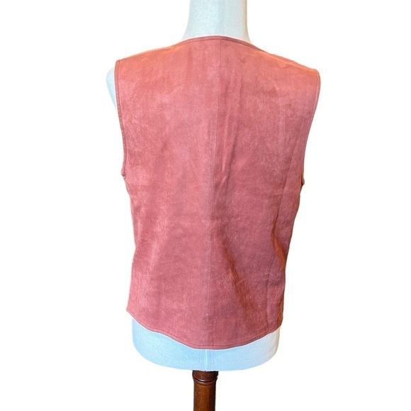 MOTF Embellished Western Mauve Silver Vest Medium Faux Suede Festival Southwest - Picture 4 of 10